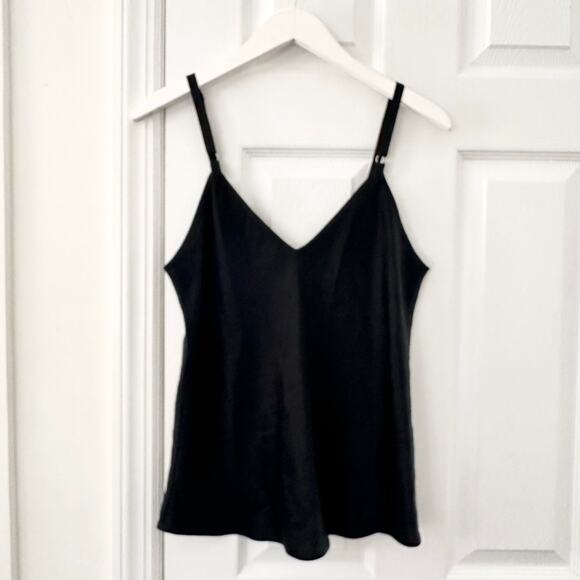 ALC Black V Neck Adjustable Strap Viscose Classic Tank Shell Base Layer Women 10 - Picture 1 of 9